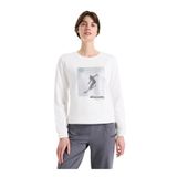 Discovery Expedition Bisiklet Yaka Relaxed Baskılı Sweatshirt, M, 5003276486, Beyaz, kadın