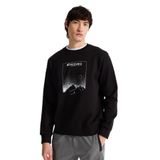Discovery Expedition Bisiklet Yaka Relaxed Baskılı Sweatshirt, XL, 5003276424, Siyah, erkek XL