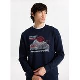 DISCOVERY Expedition Bisiklet Yaka Relaxed Baskılı Sweatshirt, XXL, D5WM-SWT3799, Lacivert, erkek