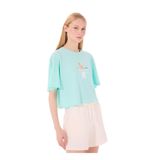 Discovery Expedition Bisiklet Yaka Relaxed Baskılı T-Shirt, M, 5003227153, Mint, Kadın