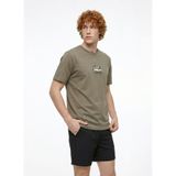 Discovery Expedition Bisiklet Yaka Relaxed Baskılı T-Shirt, XL, 5003099026, Haki, Erkek