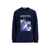 Discovery Expedition Bisiklet Yaka Relaxed Fit Baskılı Sweatshirt, L, 5003162278, Lacivert, erkek