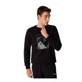 Discovery Expedition Bisiklet Yaka Relaxed Fit Baskılı Sweatshirt, S, 5003162400, Siyah, erkek