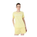 Discovery Expedition Bisiklet Yaka Standart Düz T-Shirt, XS, 5003227107, Sarı, Kadın
