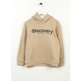 Discovery Expedition D3WG-SWT24 Bej Uzun Kollu Oversize Baskılı Kız Çocuk Sweatshirt