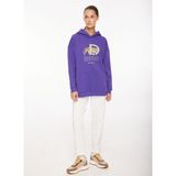 Discovery Expedition D3WL-SWT25 Mor Kapüşon Yaka Loose Fit Baskılı Kadın Sweatshirt