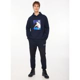Discovery Expedition D3WM-SWT35 Lacivert Kapüşon Yaka Loose Fit Baskılı Erkek Sweatshirt