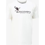 Discovery Expedition D4SM-TST3306 Beyaz Erkek Bisiklet Yaka Basic Baskılı T-Shirt