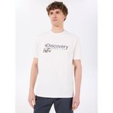 Discovery Expedition D4SM-TST3312 Beyaz Erkek Bisiklet Yaka Basic Baskılı T-Shirt