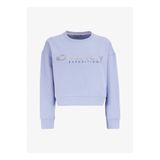 Discovery Expedition D4WL-SWT3010 Mavi Kadın Bisiklet Crop Baskılı Sweatshirt