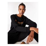 Discovery Expedition D4WL-SWT3034 Siyah Kadın Bisiklet Relaxed Baskılı Sweatshirt