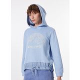 Discovery Expedition D4WL-SWT3050 Mavi Kadın Kapüşon Relaxed Baskılı Sweatshirt