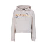 Discovery Expedition D4WL-SWT3071 Açık Bej Kadın Kapüşon Crop Nakışlı Sweatshirt