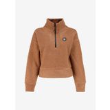 Discovery Expedition D4WL-SWT3091 Açık Kahve Kadın Dik Loose Fit Düz Sweatshirt