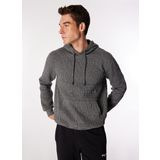 Discovery Expedition D4WM-SWT3100 Gri Melanj Erkek Kapüşon Standart Jakarlı Sweatshirt