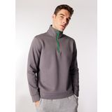 Discovery Expedition D4WM-SWT3205 Füme Erkek Dik Basic Düz Sweatshirt