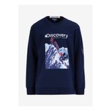 Discovery Expedition D4WM-SWT3253 Lacivert Erkek Bisiklet Relaxed Baskılı Sweatshirt