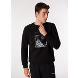 Discovery Expedition D4WM-SWT3270 Siyah Erkek Bisiklet Relaxed Baskılı Sweatshirt