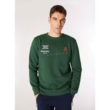 Discovery Expedition D4WM-SWT3283 Koyu Yeşil Bisiklet Relaxed Baskılı Erkek Sweatshirt