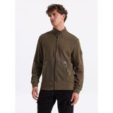 Discovery Expedition D4WM-SWT3325 Haki Erkek Dik Relaxed Düz Sweatmont