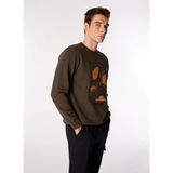 Discovery Expedition D4WM-SWT3327 Haki Erkek Bisiklet Relaxed Nakışlı Sweatshirt