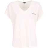 Discovery Expedition D5SL-TST3544 Beyaz V Yaka Relaxed Baskılı Kadın T-Shirt - M