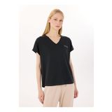 Discovery Expedition D5SL-TST3544 Siyah V Yaka Relaxed Düz Kadın T-Shirt