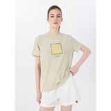 Discovery Expedition D5SL-TST3731 Mint Melanj Bisiklet Yaka Relaxed Baskılı Kadın T-Shirt - XS