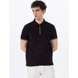 Discovery Expedition D5SM-TST3718 Siyah Relaxed Düz Erkek Polo T-Shirt