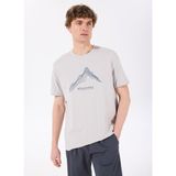 Discovery Expedition D5SM-TST3775 Gri Bisiklet Yaka Relaxed Baskılı Erkek T-Shirt