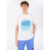Discovery Expedition D5SM-TST3799 Beyaz Bisiklet Yaka Relaxed Baskılı Erkek T-Shirt