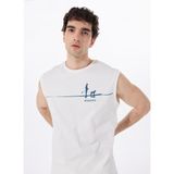 Discovery Expedition D5SM-TST3801 Beyaz Bisiklet Yaka Relaxed Baskılı Erkek T-Shirt