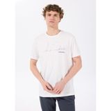 Discovery Expedition D5SM-TST3802 Beyaz Bisiklet Yaka Relaxed Baskılı Erkek T-Shirt - 2XL