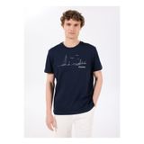 Discovery Expedition D5SM-TST3802 Lacivert Bisiklet Yaka Relaxed Baskılı Erkek T-Shirt