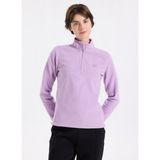 Discovery Expedition D5WL-SWT3302 Lila Fermuarlı Yaka Basic Düz Kadın Polar Sweatshırt - XS