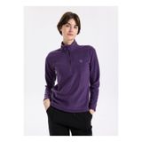 Discovery Expedition D5WL-SWT3302 Mor Fermuarlı Yaka Basic Düz Kadın Polar Sweatshırt