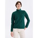 Discovery Expedition D5WL-SWT3303 Koyu Yeşil Dik Yaka Basic Düz Kadın Polar Sweatshırt - XS