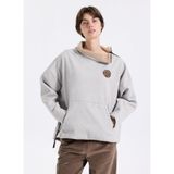 Discovery Expedition D5WL-SWT3589 Dik Yaka Relaxed Düz Sweatshırt, L, 5003277040, Bej, kadın