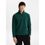 Discovery Expedition D5WM-SWT3300 Koyu Yeşil Fermuarlı Yaka Basic Düz Erkek Polar Sweatshırt