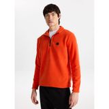 Discovery Expedition D5WM-SWT3300 Turuncu Fermuarlı Yaka Basic Düz Erkek Polar Sweatshırt - XL