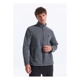 Discovery Expedition D5WM-SWT3301 Antrasit Melanj Dik Yaka Basic Düz Erkek Polar Sweatshırt