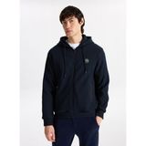 Discovery Expedition D5WM-SWT3796 Lacivert Kapüşon Yaka Relaxed Jakarlı Erkek Sweatshırt - XL