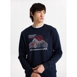 Discovery Expedition D5WM-SWT3799 Lacivert Bisiklet Yaka Relaxed Baskılı Erkek Sweatshırt - 2XL
