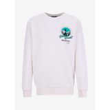 Discovery Expedition D5WM-SWT3858 Bisiklet Yaka Relaxed Baskılı Sweatshırt, XL, 5003277555, Beyaz, erkek