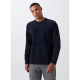 Discovery Expedition D5WM-SWT3872 Lacivert Bisiklet Yaka Relaxed Baskılı Erkek Sweatshırt