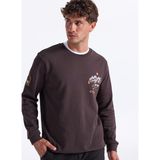 Discovery Expedition D5WM-SWT3876 Kahverengi Erkek Kapüşon Relaxed Baskılı Sweatshirt