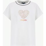 Discovery Expedition D6SL-TST3525 Kırık Beyaz Bisiklet Yaka Relaxed Düz Kadın T-Shirt - M