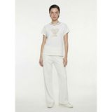 Discovery Expedition D6SL-TST3525 Kırık Beyaz Bisiklet Yaka Relaxed Fit Kadın T-Shirt