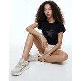 Discovery Expedition D6SL-TST3553 Siyah Bisiklet Crop Baskılı Kadın T-Shirt - XL