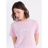 Discovery Expedition D6SL-TST3583 Pembe Bisiklet Relaxed Düz Kadın T-Shirt